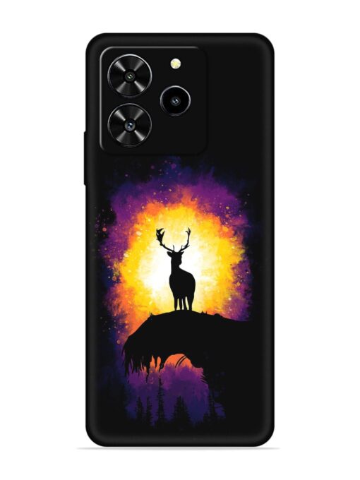 Elk Animal Art Embossed Soft Silicone Case for Lava Yuva 4