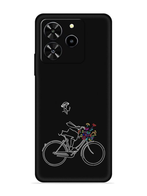 Minimalist Cycle Art Embossed Soft Silicone Case for Lava Yuva 4