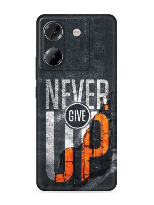 Never Give Up Embossed Soft Silicone Case for Poco M7 Pro (5G)