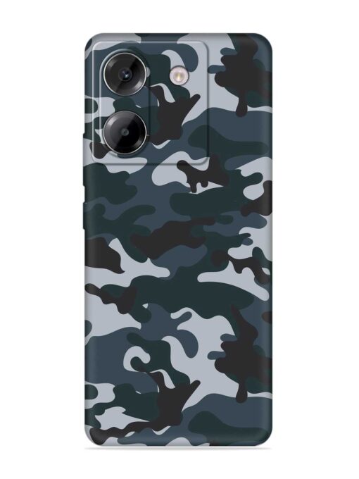 Dark Blue Army Military Art Embossed Soft Silicone Case for Poco M7 Pro (5G)