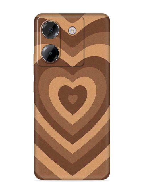 Brown Heart Embossed Soft Silicone Case for Poco M7 Pro (5G)