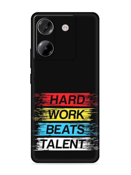 Hard Work Beats Embossed Soft Silicone Case for Poco M7 Pro (5G)