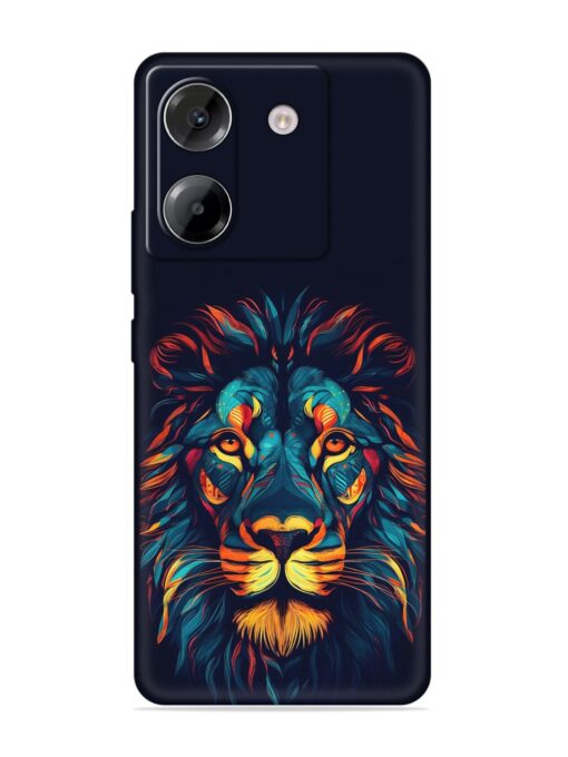 Colorful Lion Embossed Soft Silicone Case for Poco M7 Pro (5G)