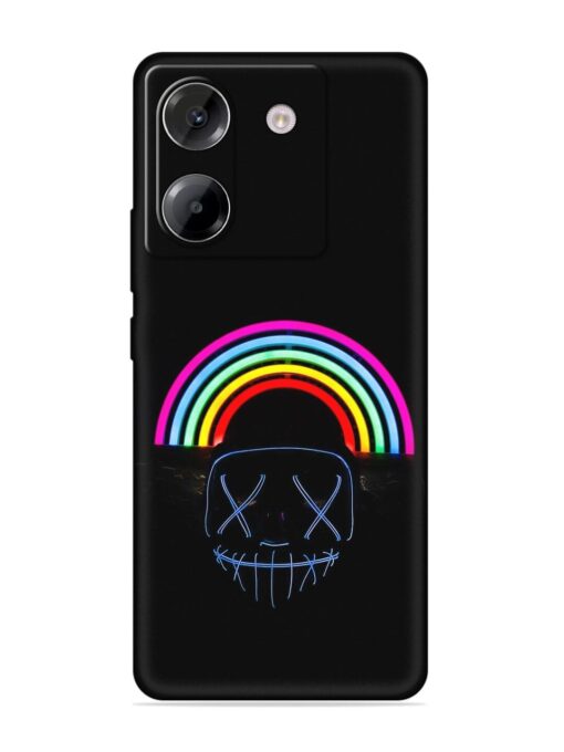 Mask Rainbow Embossed Soft Silicone Case for Poco M7 Pro (5G)