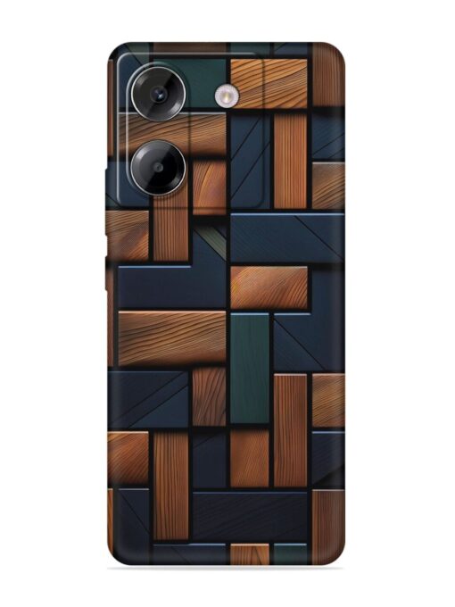 Wooden Background Cubes Embossed Soft Silicone Case for Poco M7 Pro (5G)