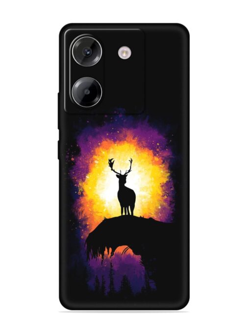 Elk Animal Art Embossed Soft Silicone Case for Poco M7 Pro (5G)