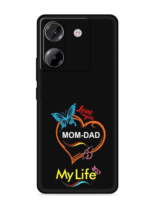 Love You Mom Dad Embossed Soft Silicone Case for Poco M7 Pro (5G)