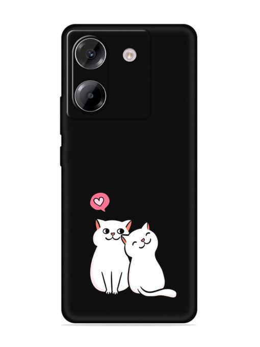 Cute Loving Cats Embossed Soft Silicone Case for Poco M7 Pro (5G)