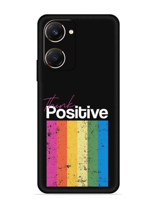 Think Positive Typography Embossed Soft Silicone Case for Vivo Y28S (5G)