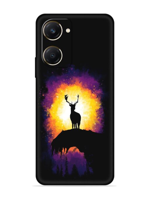 Elk Animal Art Embossed Soft Silicone Case for Vivo Y28S (5G)