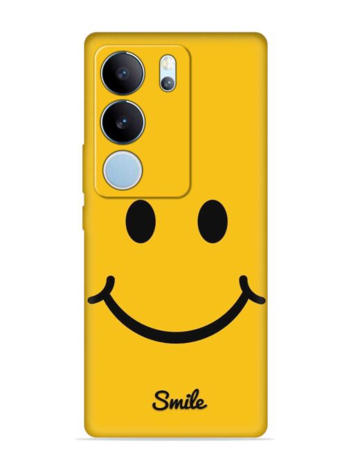 Yellow Smiley Embossed Soft Silicone Case for Vivo Y29 (5G)