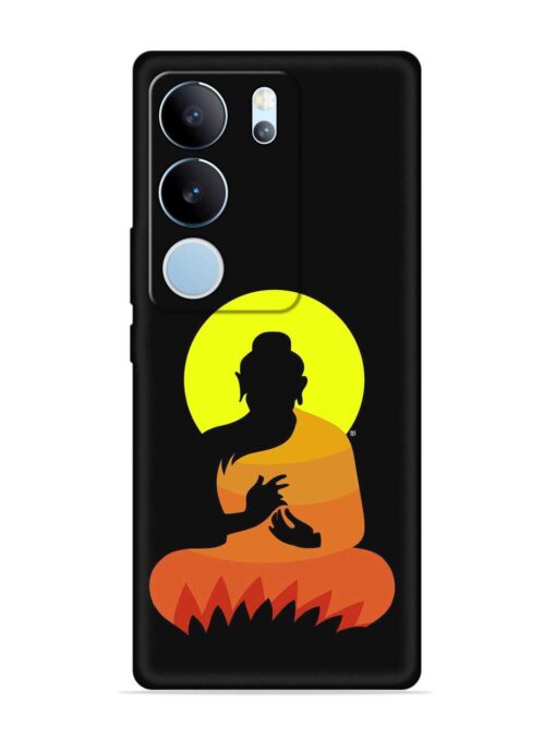 Buddha Art Black Embossed Soft Silicone Case for Vivo Y29 (5G)