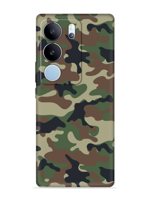 Army Military Camouflage Dark Green Embossed Soft Silicone Case for Vivo Y29 (5G)