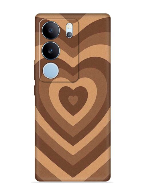 Brown Heart Embossed Soft Silicone Case for Vivo Y29 (5G)