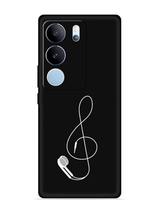 Music Earphone Vector Embossed Soft Silicone Case for Vivo Y29 (5G)