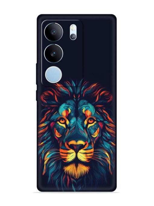 Colorful Lion Embossed Soft Silicone Case for Vivo Y29 (5G)