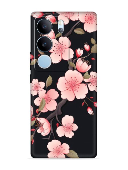 Cherry Blossom Embossed Soft Silicone Case for Vivo Y29 (5G)