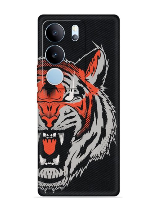 Tiger Aggression Embossed Soft Silicone Case for Vivo Y29 (5G)