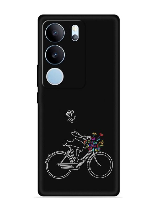 Minimalist Cycle Art Embossed Soft Silicone Case for Vivo Y29 (5G)