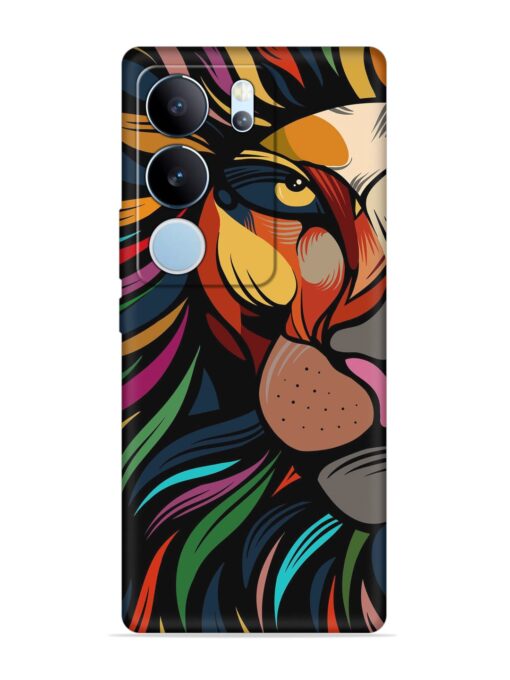 Trippy Lion Art Embossed Soft Silicone Case for Vivo Y29 (5G)