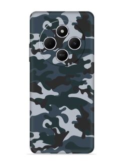 Dark Blue Army Military Art Embossed Soft Silicone Case for Xiaomi Redmi 14C (5G)