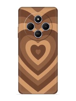 Brown Heart Embossed Soft Silicone Case for Xiaomi Redmi 14C (5G)