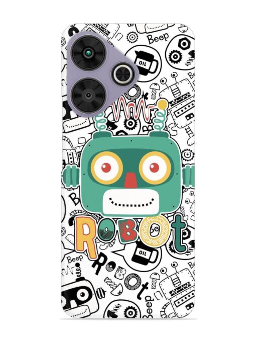 Robot Modern Seamless Pattern Snap Case for Poco M6 Plus (5G)