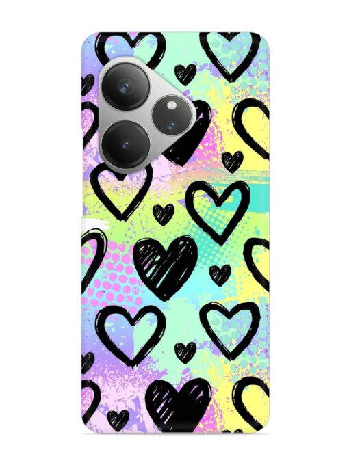 Bright Pattern Hearts Snap Case for Realme Gt 6