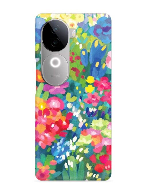 Watercolor Flower Art Snap Case for Vivo V40E (5G)