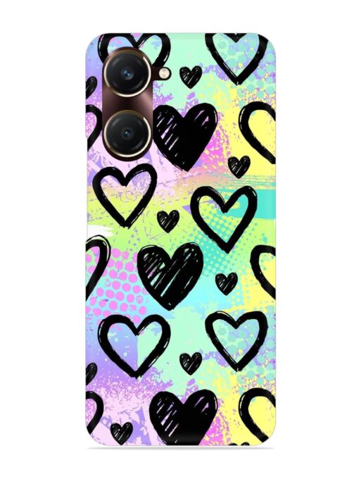 Bright Pattern Hearts Snap Case for Vivo Y18T