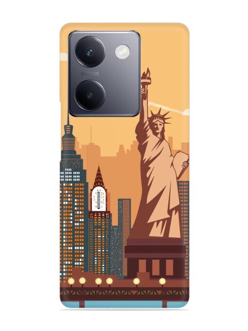 New York Statue Of Liberty Architectural Scenery Snap Case for Vivo Y300 Plus (5G)