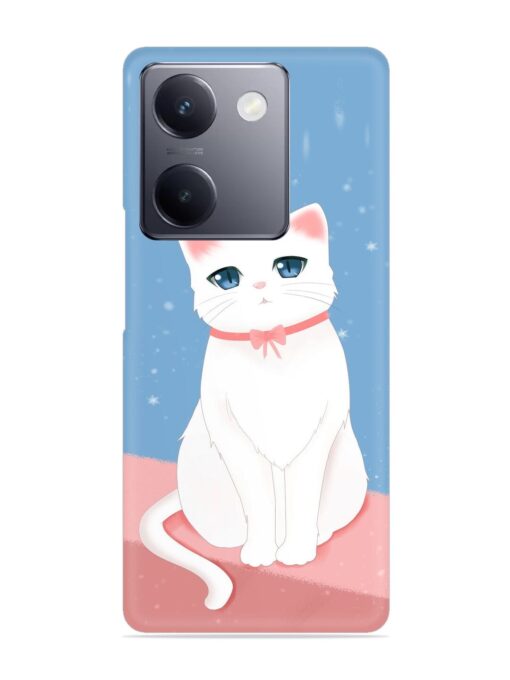 Cute White Cat Snap Case for Vivo Y300 Plus (5G)