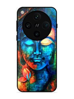 Buddha Painting Glossy Metal Phone Cover for Oppo Find X8 Pro