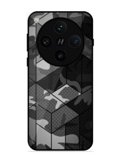 Hexagonal Pattern Glossy Metal Phone Cover for Oppo Find X8 Pro