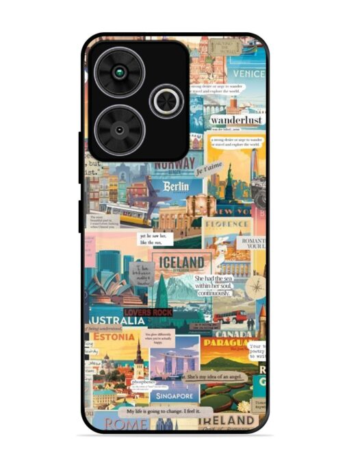 Travel Inspiration Collage Glossy Metal Phone Cover for Poco M6 Plus (5G)