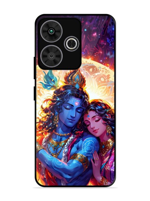 Radha Krishna Art Glossy Metal Phone Cover for Poco M6 Plus (5G)