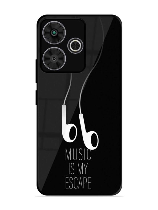 Music Is My Escape Glossy Metal Phone Cover for Poco M6 Plus (5G)