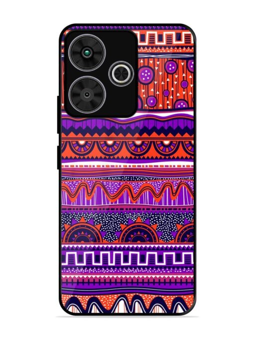 Ethnic Seamless Pattern Glossy Metal TPU Phone Cover for Poco M6 Plus (5G)