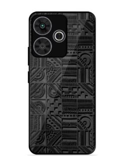 Seamless Pattern Glossy Metal Phone Cover for Poco M6 Plus (5G)