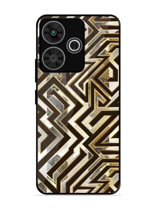 Technology Geometric Seamless Glossy Metal Phone Cover for Poco M6 Plus (5G)