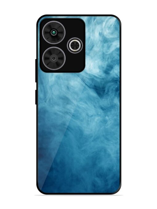 Blue Smoke Art Glossy Metal Phone Cover for Poco M6 Plus (5G)