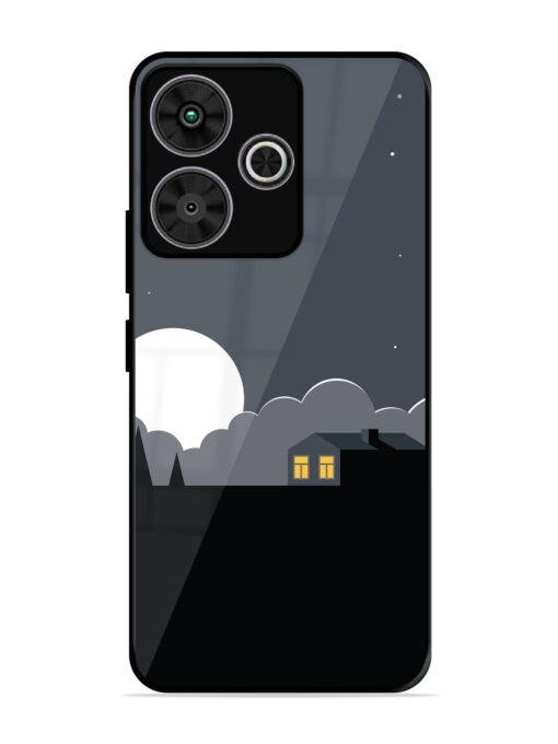 Full Moon Vector Art Glossy Metal Phone Cover for Poco M6 Plus (5G)