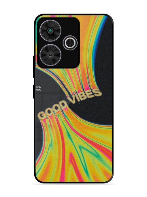 Good Vibes Glossy Metal Phone Cover for Poco M6 Plus (5G)