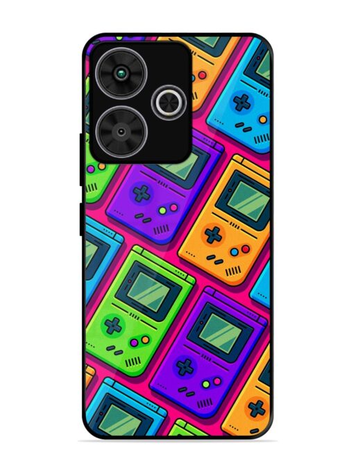 Game Seamless Pattern Glossy Metal Phone Cover for Poco M6 Plus (5G)