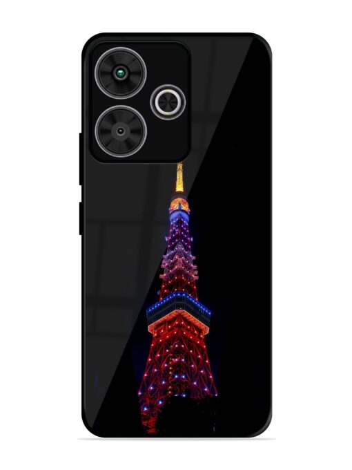 Eiffel Tower Night View Glossy Metal Phone Cover for Poco M6 Plus (5G)