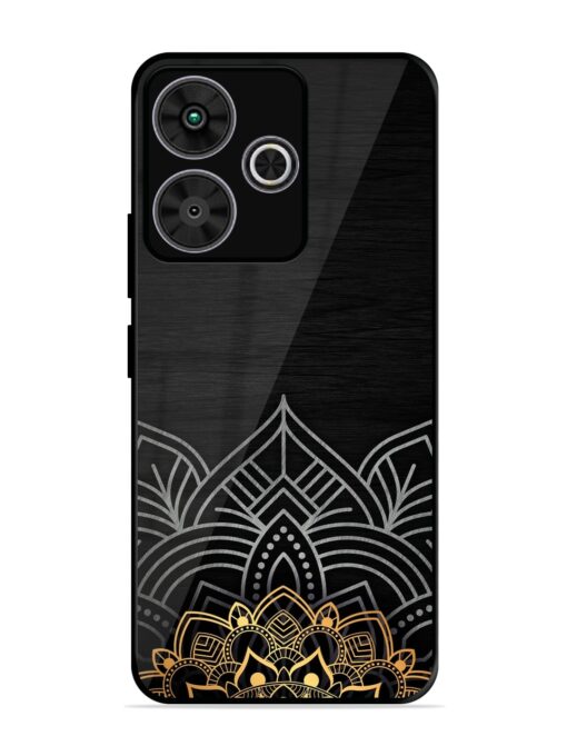 Decorative Golden Pattern Glossy Metal Phone Cover for Poco M6 Plus (5G)