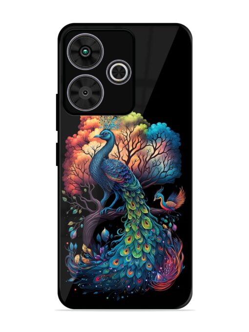 Peacock Tree Art Glossy Metal Phone Cover for Poco M6 Plus (5G)