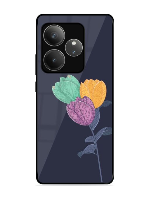 Flower Vector Glossy Metal Phone Cover for Realme Gt 6