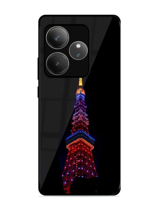 Eiffel Tower Night View Glossy Metal Phone Cover for Realme Gt 6