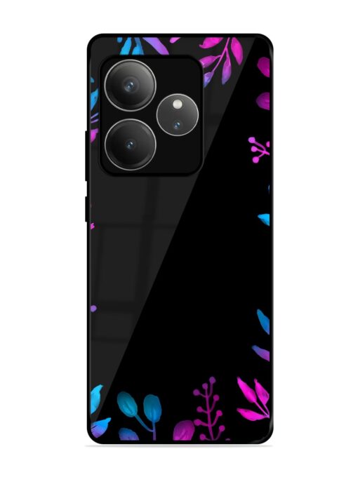 Flower Pattern Watercolor Glossy Metal Phone Cover for Realme Gt 6